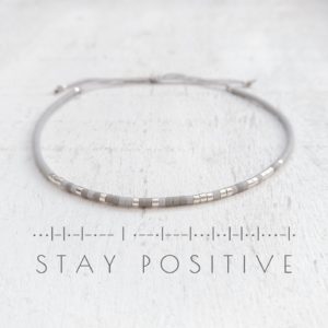 Morsecode-Armband "Stay positive"