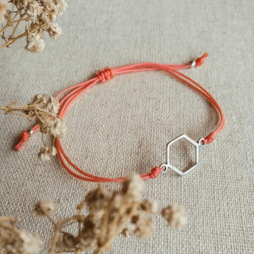 Hexagon-Armband silber