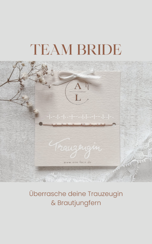 Team Bride Morsecodeschmuck Geschenk Trauzeugin fragen