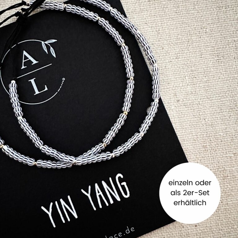 Yin Yang Armband schwarz-weiß